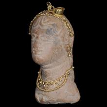 Tte grco-romaine sur pendentif en or